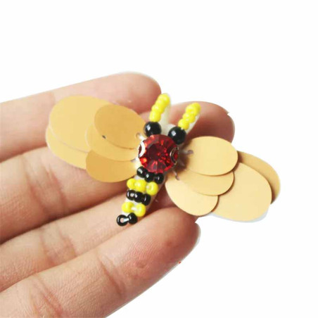 Parche Abeja Rubí Miel - Set de 10 | Apliques 5x3 cm Coloridos