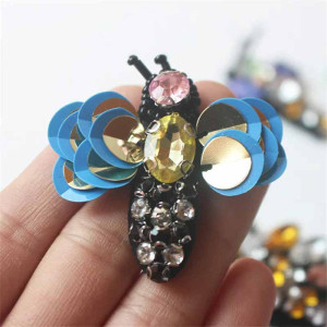 Parche Abeja "Lapis Destellante" - Lote de 10 con Lentejuelas