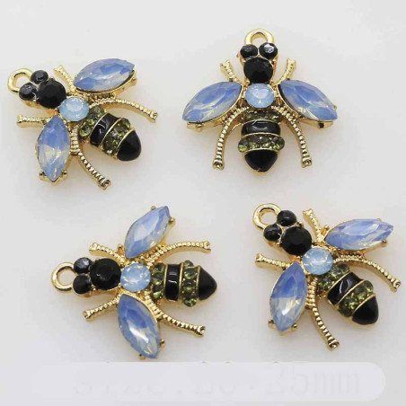 Botón Abeja "Reflejos Opalinos" - Lote 10 - Efecto Piedra Luna