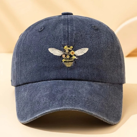 Gorra Abeja con Flores - Algodón & Estilo Natural | Flor de Colmena