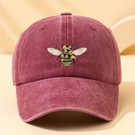 Gorra Abeja con Flores - Algodón & Estilo Natural | Flor de Colmena