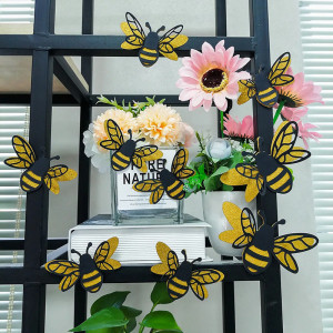 Pegatinas Abeja con Purpurina - Deco Mural Natural & Brillo Dorado