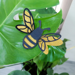 Pegatinas Abeja con Purpurina - Deco Mural Natural & Brillo Dorado