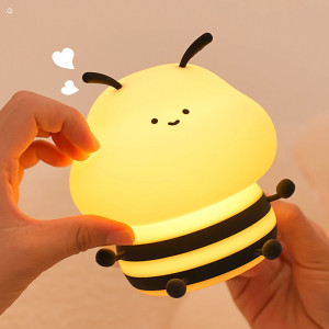 Luz de Noche Abeja LED Táctil | Lámpara Infantil Relajante