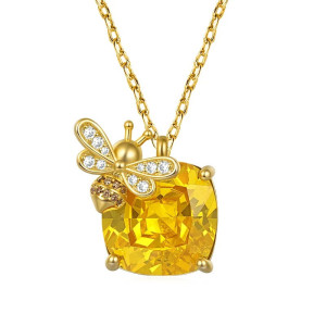 Collar Abeja "Brillo de Miel Dorada" | Colgante Original