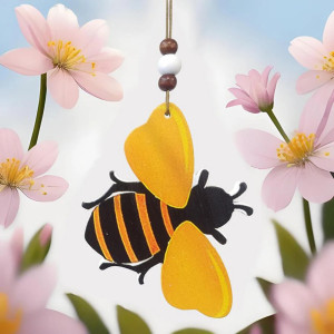 Móvil Colgante Abeja y Carrillón de Madera: ¡Decoración Natural!