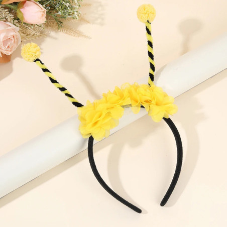 Diadema Abeja "Antenas Floridas" | Accesorio Fiesta y Disfraz
