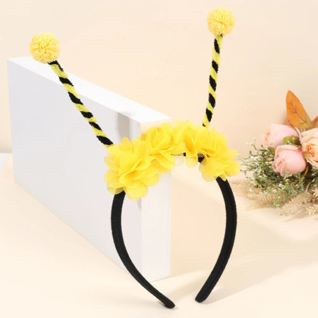 Diadema Abeja "Antenas Floridas" | Accesorio Fiesta y Disfraz