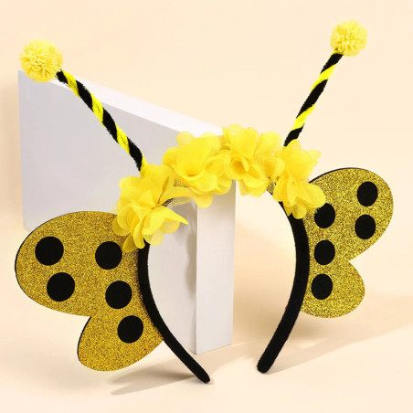 Diadema Abeja con Flores y Lentejuelas | Disfraz Original