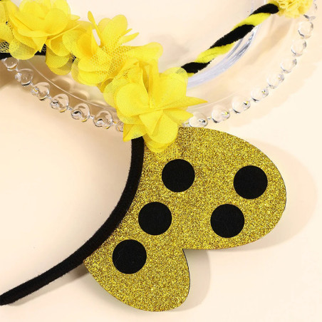 Diadema Abeja con Flores y Lentejuelas | Disfraz Original