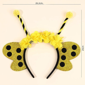Diadema Abeja con Flores y Lentejuelas | Disfraz Original