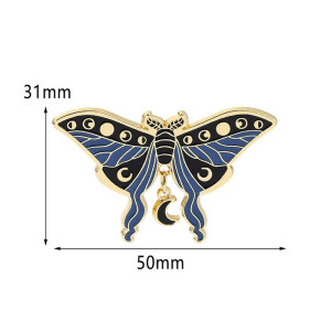 Pin Mariposa "Ciclos Lunares": Accesorio Nocturno y Elegante