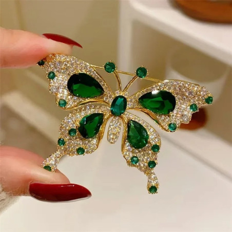 Broche Mariposa Esmeralda | Joya Elegante para Mujer Original