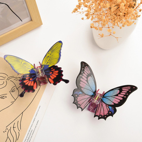 Pinza Pelo Mariposa "Alas de Hada" | Accesorio Amarillo y Morado