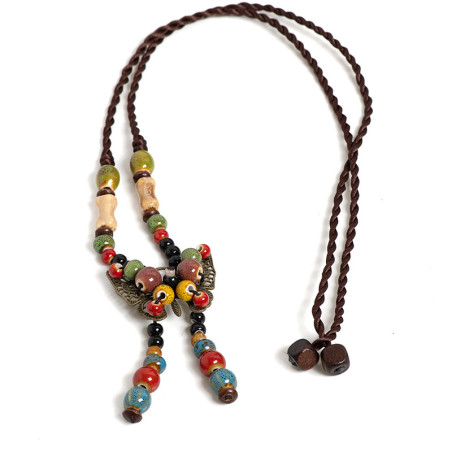 Collar Bohemio Mariposa "Sueños Bohemios" con Cuentas Colores