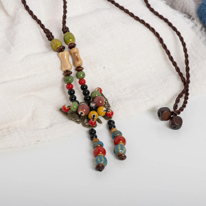 Collar Bohemio Mariposa "Sueños Bohemios" con Cuentas Colores