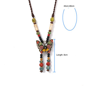 Collar Bohemio Mariposa "Sueños Bohemios" con Cuentas Colores
