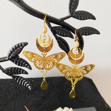 Pendientes Mariposa "Rayo Astral": Joya Lunar Única y Original