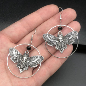 Pendientes Mariposa Góticos "Enigma Oscuro" - Joyas Esotéricas