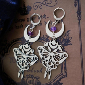 Pendientes "Luna Mística" - Joya Mariposa Espiritual y Lunar
