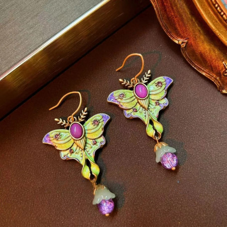 Pendientes Mariposa Esmeralda Encantada | Joyas Mujer Originales