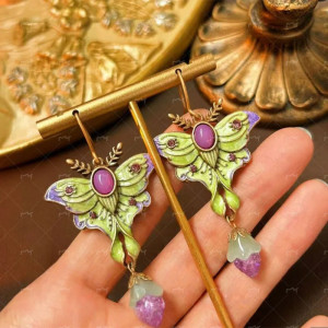 Pendientes Mariposa Esmeralda Encantada | Joyas Mujer Originales