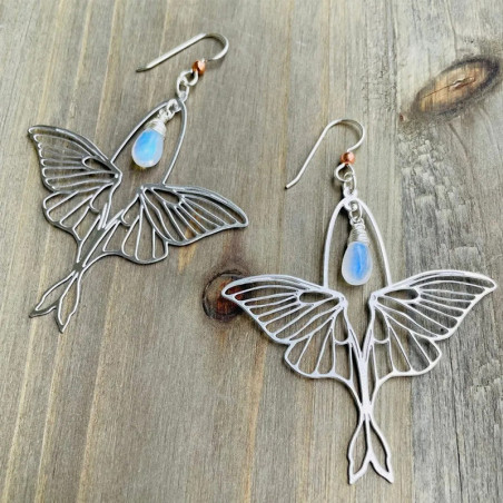 Pendientes de Mariposa con Piedra de Luna | Elegancia Natural