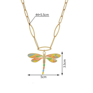 Collar Libélula Dorada - Colgante Esmaltado - Joya Fantasía