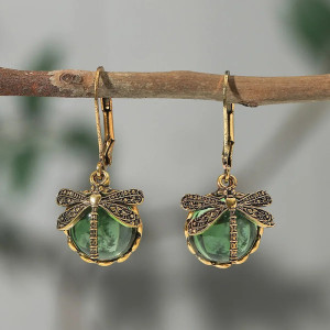 Pendientes de Libélula: ¡Elegancia Natural en Cristal de Color!