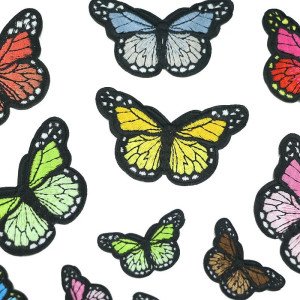 Lote 14 Mini Parches de Mariposa Bordados ¡Termoadhesivos!