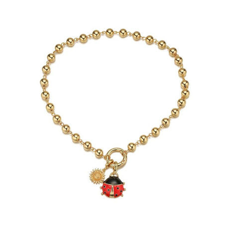 Pulsera Mariquita Sol Dorado | Idea Regalo Original para Mujer