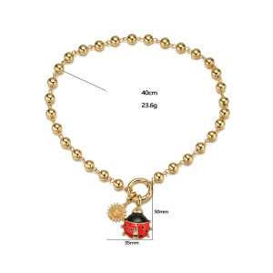 Pulsera Mariquita Sol Dorado | Idea Regalo Original para Mujer