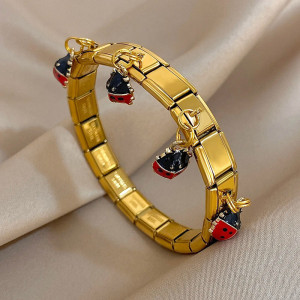 Pulsera Mariquita "Vuelo de Mariquitas" | Acero | 2 Colores