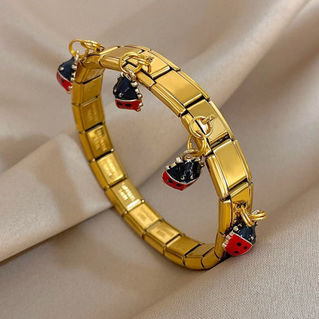 Pulsera Mariquita "Vuelo de Mariquitas" | Acero | 2 Colores