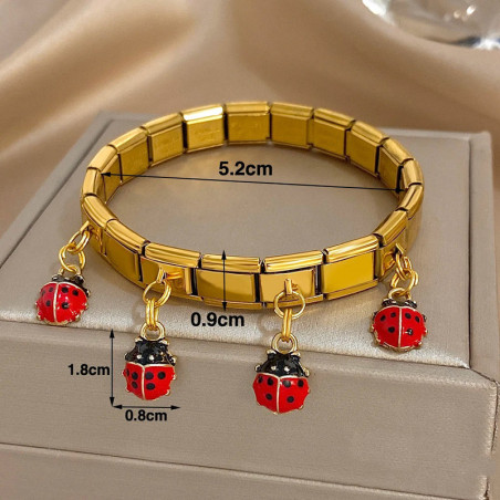 Pulsera Mariquita "Vuelo de Mariquitas" | Acero | 2 Colores