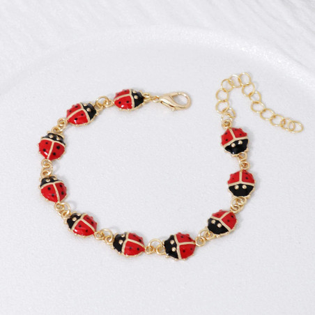 Pulsera Mariquita de la Suerte | Joya Dorada Original Mujer