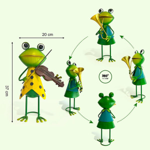 Dúo de Figuras de Ranas Músicas - Decoración Jardín Original