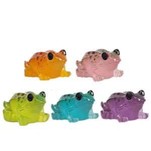 Figuritas Mini Ranas Fluorescentes | Lote de 5 Colores Únicos