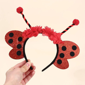 Diadema Mariquita con Alas de Lentejuelas | Accesorio Disfraz