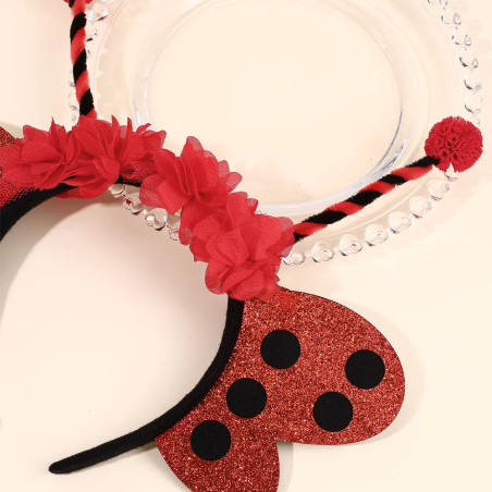 Diadema Mariquita con Alas de Lentejuelas | Accesorio Disfraz