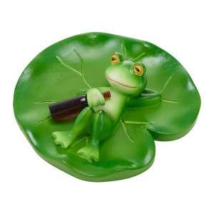 Estatuilla Rana Relax "Aperitivo en Nenúfar" - Decoración Jardín