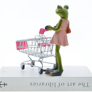 Estatuilla Rana de Compras - Decoración Original y Divertida