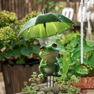 Decoración de Jardín Rana bajo la Lluvia - Impermeable y Resistente
