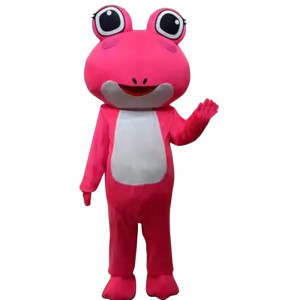 Mascota Rana Rosa "Carita de Frambuesa" - ¡Disfraz Festivo y Adorable!