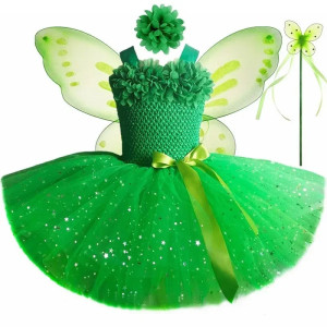 Disfraz de Hada Verde Niña con Alas | Vestido Tutú Mágico