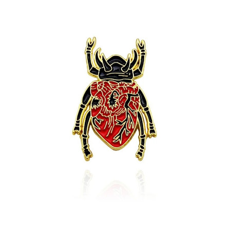 Broche Escarabajo "Corazón & Mente" - Modelos Cerebro y Corazón