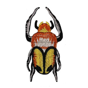 Parche Bordado Escarabajo "Llama Dorada" - Dorado 9x4.7cm