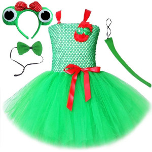 Disfraz Vestido Rana Niña "Miss Croac" - Tutú Verde y Rosa