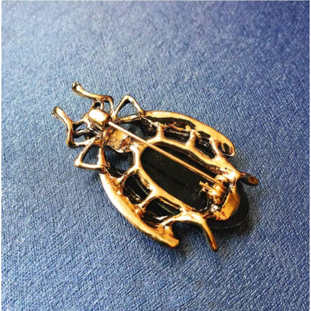 Broche Escarabajo Esmeralda Barroca - Joya Vintage Elegante