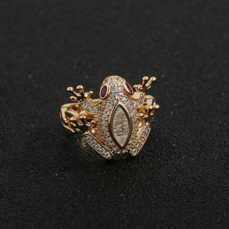 Magnifique Bague Grenouille Prince Émeraude